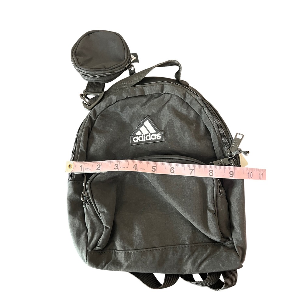 Adidas Must Have Mini Backpack Black White Nylon Small Bag IR0854 New With Tags - Picture 7 of 7